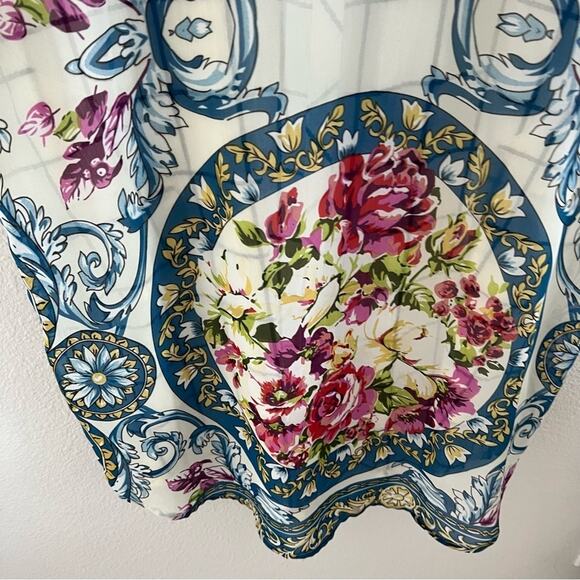 Soft Surrounding Tunic Back Floral Sheer Panel with Front Window Pane Medium P - Picture 6 of 11